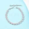 Platinum Tone Brass Micro Pave Cubic Zirconia Tennis Bracelets BJEW-B160-02P-01-2
