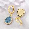 Brass Micro Pave Cubic Zirconia Hoop Dangle Earrings KK-CBA8324-11G-4