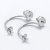 Anti-Tarnish Rhodium Plated 925 Sterling Silver Ear Nuts STER-I014-14P-2