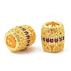 Brass Micro Pave Cubic Zirconia European Beads KK-P297-05G-05-1