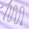 201 Stainless Steel Leaf Pendant 304 Stainless Steel Chain Necklaces NJEW-JN05674-4