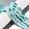 Printing Glass Oval Beads for Necklaces Bracelets Making GLAA-B020-01A-09-2