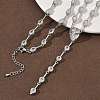 Brass Pave Clear Cubic Zirconia Y Necklaces NJEW-G183-06P-01-1