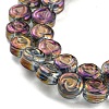 Full Rainbow Plated Electroplate Transparent Glass Beads Strands EGLA-G037-01A-FR02-3