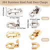 6Pcs 2 Colors 304 Stainless Steel Fold Over Clasps STAS-BBC0003-02-2