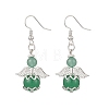Natural & Synthetic Mixed Stone Angel Dangle Earrings EJEW-JE06715-4