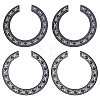 4Pcs 2 Colors Waterproof PVC Flower Pattern Classical Guitar Sound Hole Ring Mouth Wheel Sticker DIY-FH0003-07-1