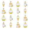 40Pcs 4 Styles Alloy Enamel Pendants ENAM-CJ0003-18-1
