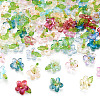 120Pcs 12 Colors Transparent Glass Pendants PALLOY-TAC0269-3