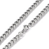 201 Stainless Steel Cuban Link Chain Necklace with 304 Stainless Steel Clasps for Men Women NJEW-M194-01A-P-3