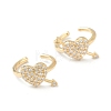 Brass Micro Pave Clear Cubic Zirconia Cuff Earrings EJEW-L234-022G-1