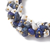 Natural Lapis Lazuli & Synthetic White Howlite Beaded Bracelets for Women BJEW-JB13150-02-3