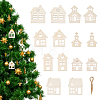 42Pcs Christmas Wood House Pendant Decorations DIY-PH00035-58-1