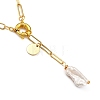 Natural Baroque Pearl Keshi Pearl Lariat Necklaces NJEW-JN03042-7