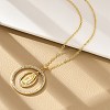 Brass Micro Pave Clear Cubic Zirconia Ring Pendant Necklaces NJEW-P322-A03-G-2