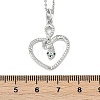 Brass Micro Pave Clear Cubic Zirconia Heart Snake Pendants Necklaces NJEW-K280-04P-3