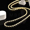 Brass Rope Chain Necklaces for Men Women NJEW-G160-09G-2