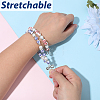 2Pcs 2 Colors Printed Porcelain & Glass Pearl Beaded Stretch Bracelets for Women BJEW-PA0001-11-3