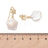 Flower Natural Keshi Pearl Dangle Earrings EJEW-JE06979-3