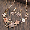 Rhombus Zinc Alloy Enamel Pendant Necklaces & Stud Dangle Earrings Sets WG3ED7E-02-1