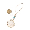 Electroplate Sea Shell Pendant Decorations HJEW-JM04566-3
