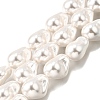 Electroplate Porcelain Imitation Pearl Beads Strands PORC-K009-01C-1