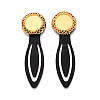 Alloy & Iron Bookmark Cabochon Settings PALLOY-N184-04G-1