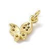 Brass Micro Pave Clear Cubic Zirconia Butterfly Charms ZIRC-F132-88G-2