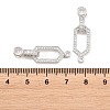 Brass Micro Pave Clear Cubic Zirconia Fold Over Clasps KK-U059-69P-2