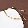 304 Stainless Steel Link Chain Bracelets for Women BJEW-K293-02G-3