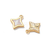 Brass Natural Shell Pendants KK-P355-21G-2