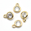 Brass Cubic Zirconia Charms KK-J269-C02-G-NR-1