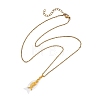 Ocean Natural Shell Fish and Alloy Fish Bone Pendant 304 Stainless Steel Cable Chain Necklaces for Women NJEW-JN06191-2