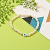 Natural Pearl Beads Stretch Bracelets BJEW-JB05539-02-3