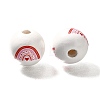 Valentine's Day Element Printed Wood Beads WOOD-R002-01-13-2