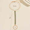 Elegant Brass Pave Clear and Green Cubic Zirconia Geometirc Slave Bracelets IR6615-3