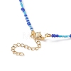 Lampwork Evil Eye & Glass Seed Beaded Necklace with 304 Stainless Steel Clasp for Women NJEW-JN04114-7