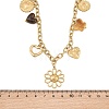 304 Stainless Steel & Resin Multi-Pendant Bib Necklaces for Women SA-CBA717A-03G-02-4