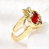 Glass Cuff Open Rings RJEW-P178-01C-G-2