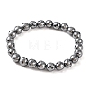 Faceted Round Terahertz Stone Beaded Stretch Bracelets for Women Men BJEW-H590-04A-01-3