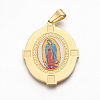 304 Stainless Steel Lady of Guadalupe Pendants STAS-F185-31G-1