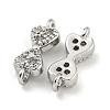 Brass Micro Pave Clear Cubic Zirconia Connector Charms KK-Q820-43P-2