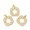 Rack Plating Brass Micro Pave  Cubic Zirconia Pendants KK-B068-34G-2