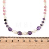 Mixed Gemstone & Natural Freshwater Pearl Beaded Necklaces NJEW-JN06468-01-4