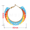 Handmade Glass Seed Beads Hoop Earrings HZ1102-4