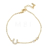 Brass Micro Pave Clear Cubic Zirconia Link Bracelets BJEW-E114-01D-G-4