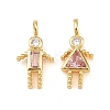Brass Micro Pave Cubic Zirconia Pendants KK-D339-02G-10-2