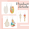 2 Pair 2 Style Book & Brush & Palette Single Face Printed Wood Dangle Earrings EJEW-AN0002-74-3