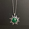 Synthetic Malachite Sun Pendant Alloy Chain Vintage Necklaces WB3716-4-1