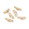 Rack Plating Brass Pave Clear Cubic Zirconia Connector Charms KK-G433-04LG-3